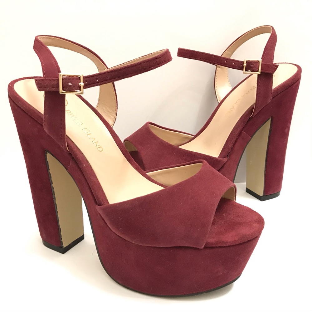 RIVER ISLAND || Suede Platform Heels